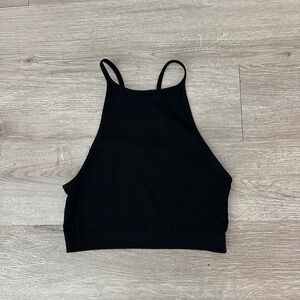 Bozzolo Black Ribbed crop top
